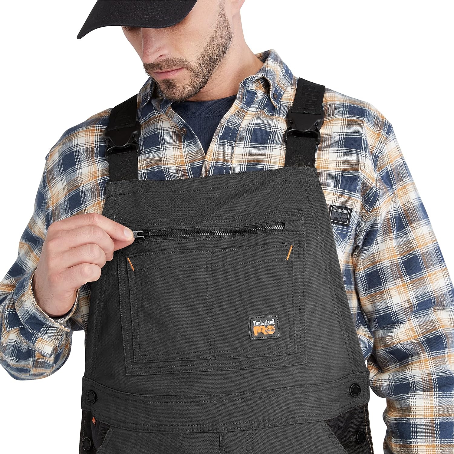 Timberland PRO Ironhide Original Fit Flex Bib Overalls(Jet Black)