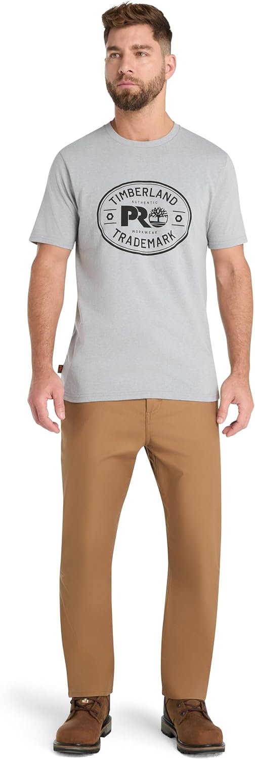 Timberland PRO Men’s Trademark Graphic Short-Sleeve T-Shirt(Medium Grey Heather)