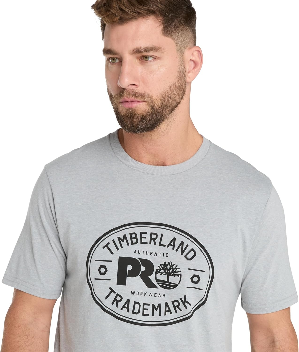 Timberland PRO Men’s Trademark Graphic Short-Sleeve T-Shirt(Medium Grey Heather)