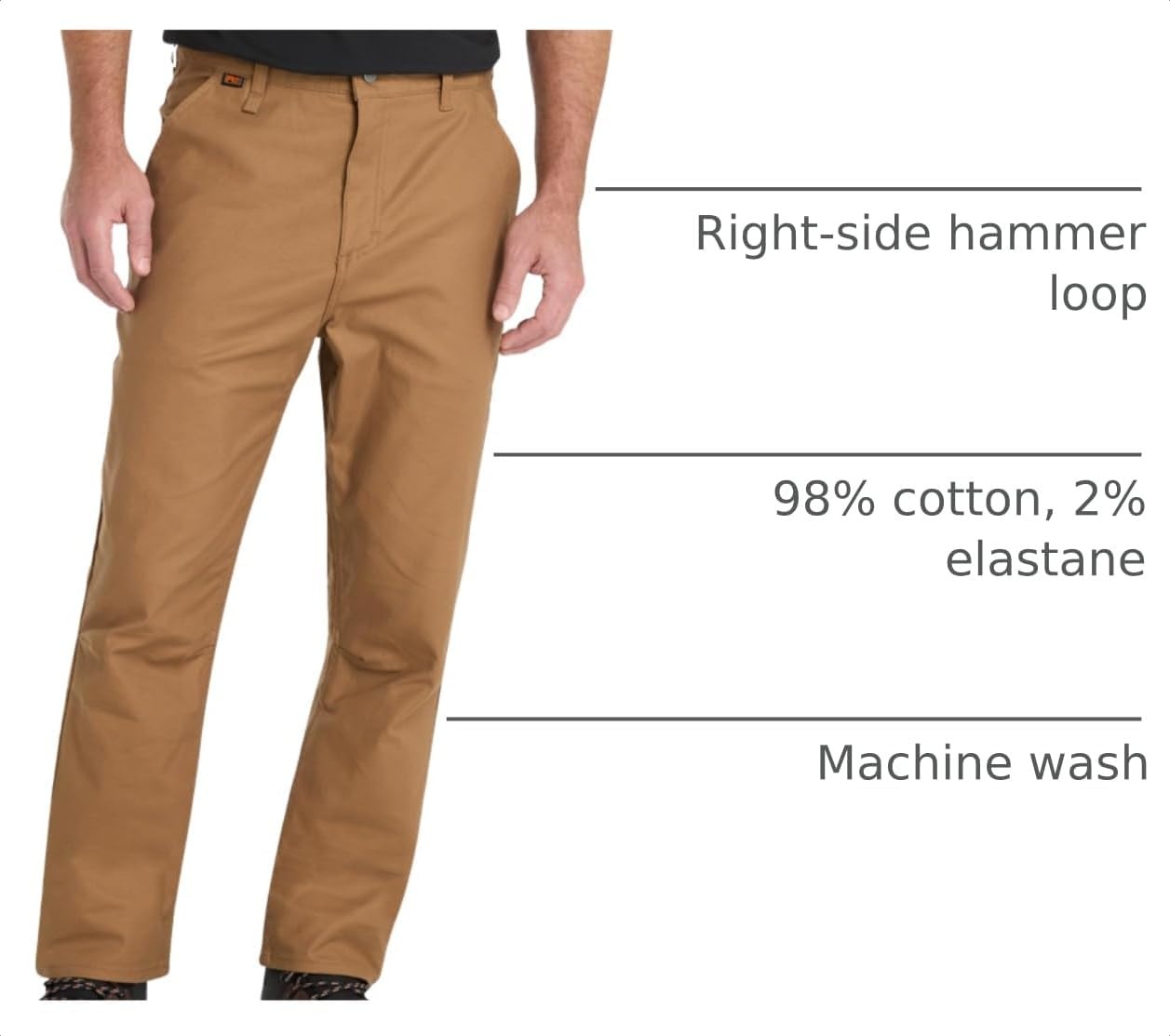 Timberland PRO Men’s Gritman Flex Athletic Fit 5 Pocket Work Pant(Dark Wheat)