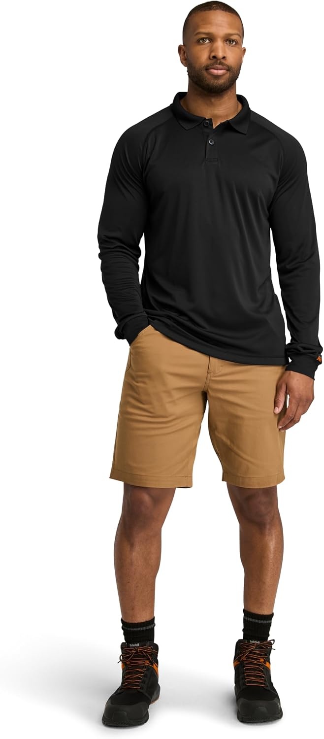 Timberland PRO Men’s Wicking Good Long-Sleeve Polo(Black)