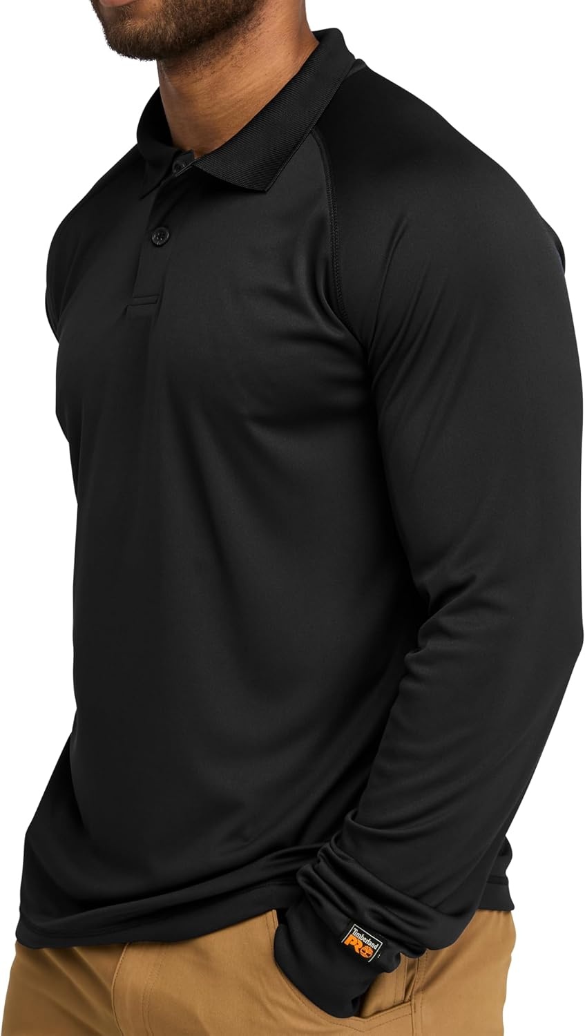 Timberland PRO Men’s Wicking Good Long-Sleeve Polo(Black)