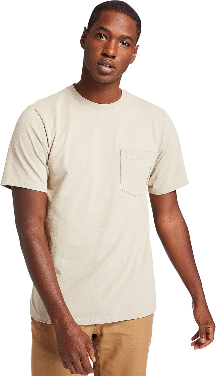 Timberland PRO Men’s Base Plate Blended Short-Sleeve T-Shirt(Sandstone)