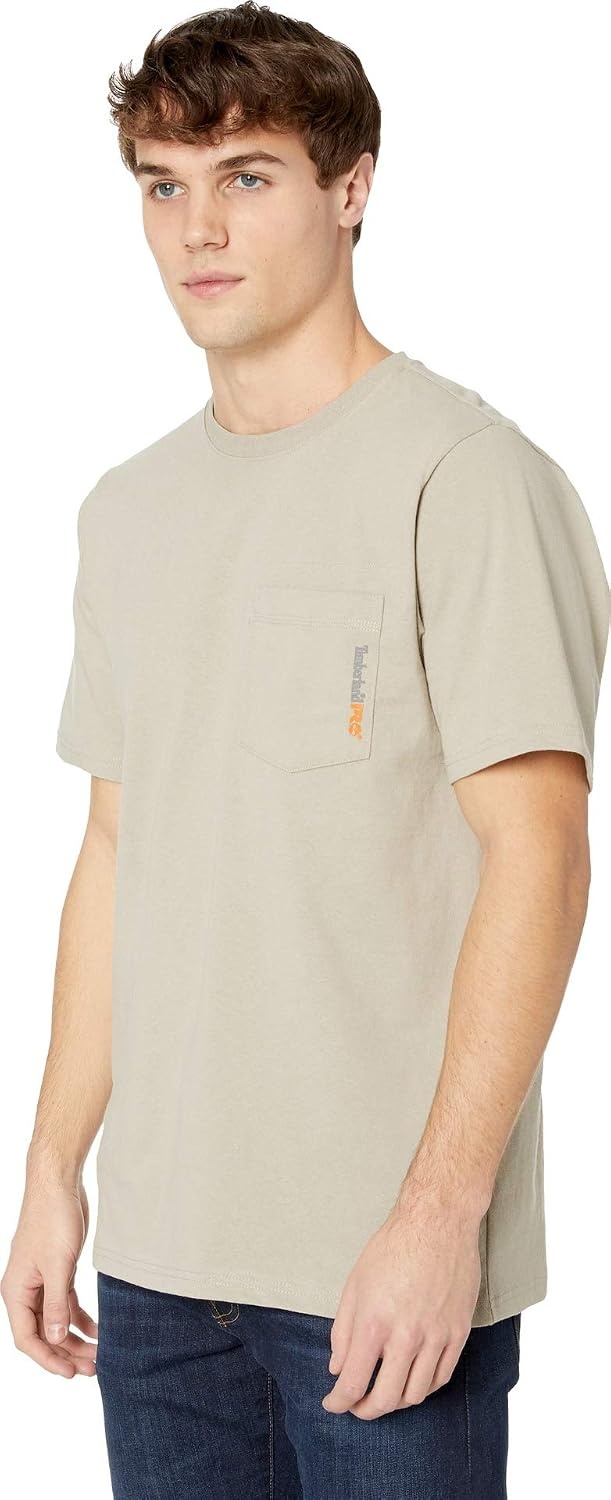 Timberland PRO Men’s Base Plate Blended Short-Sleeve T-Shirt(Sandstone)