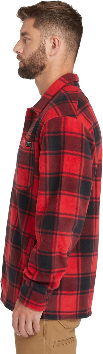 Timberland PRO Men’s Gritman Check Heavy-Weight Fleece Shirt(Chili Pepper Tartan)