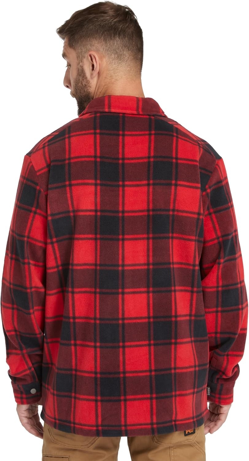Timberland PRO Men’s Gritman Check Heavy-Weight Fleece Shirt(Chili Pepper Tartan)