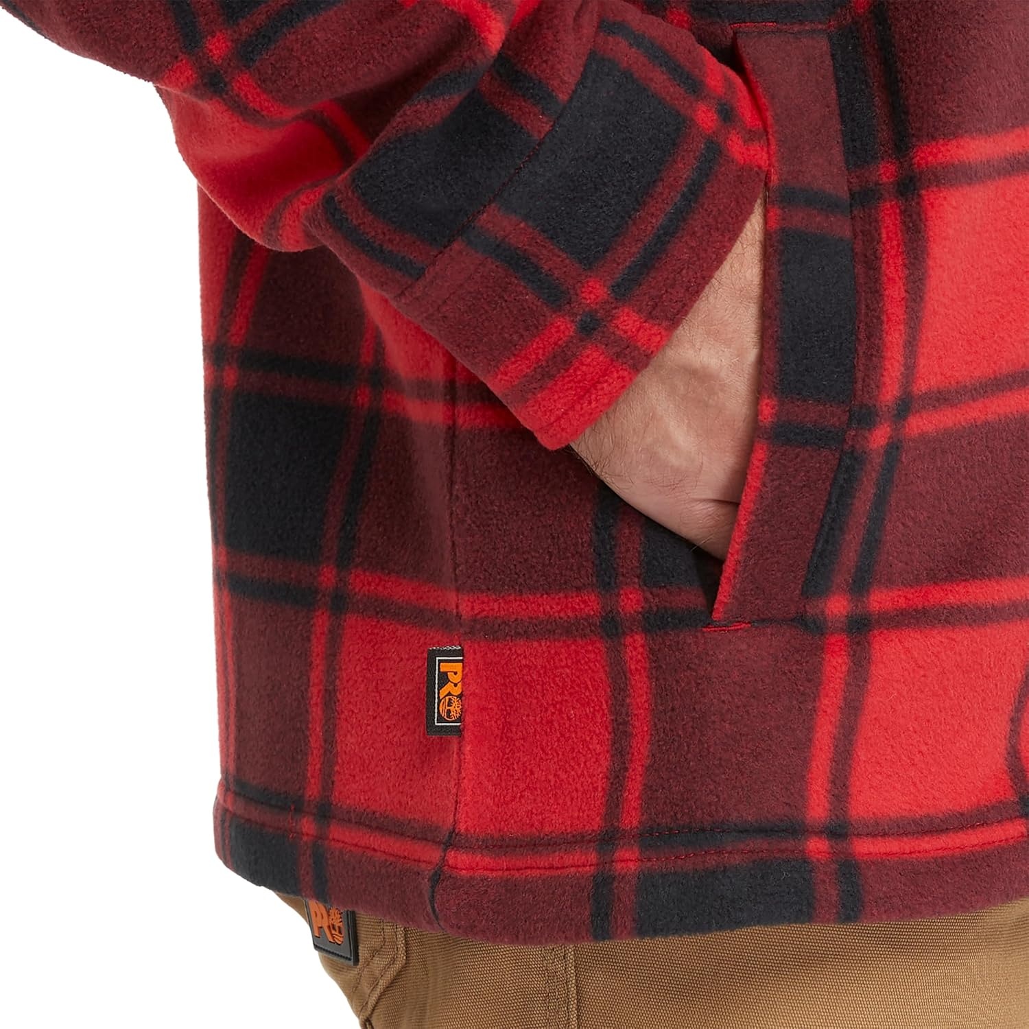 Timberland PRO Men’s Gritman Check Heavy-Weight Fleece Shirt(Chili Pepper Tartan)