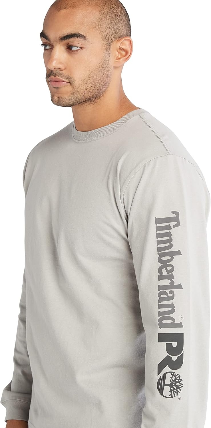 Timberland PRO Men’s Core Logo Long-Sleeve T-Shirt(Paloma)