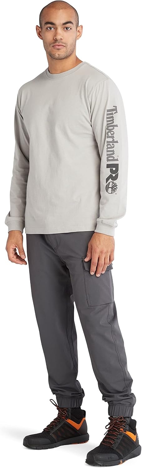 Timberland PRO Men’s Core Logo Long-Sleeve T-Shirt(Paloma)