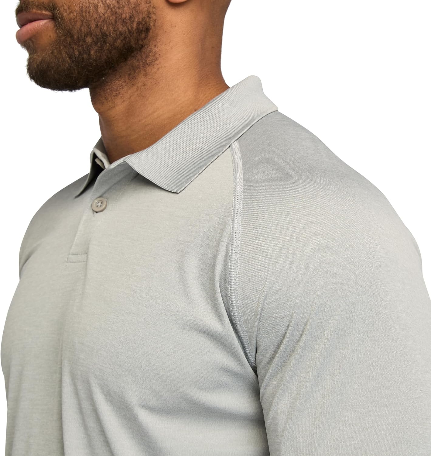 Timberland PRO Men’s Wicking Good Long-Sleeve Polo(Medium Grey Heather)
