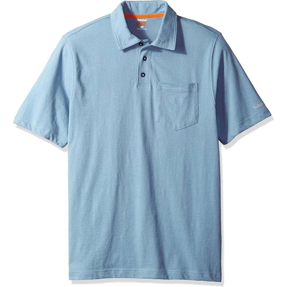 Timberland PRO Men’s Base Plate Blended Short-Sleeve Polo(Faded Denim)