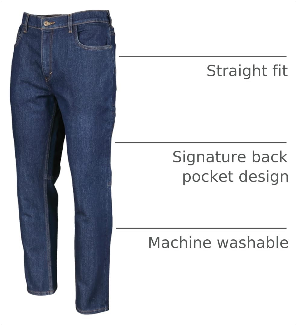 Timberland PRO Men’s Ballast Straight Fit Flex Carpenter Jeans(Dark Wash)