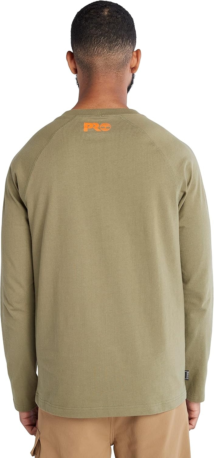 Timberland PRO Men’s Core Refelctive Pro Logo Long-Sleeve T-Shirt(Burnt Olive)