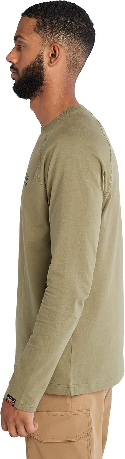 Timberland PRO Men’s Core Refelctive Pro Logo Long-Sleeve T-Shirt(Burnt Olive)