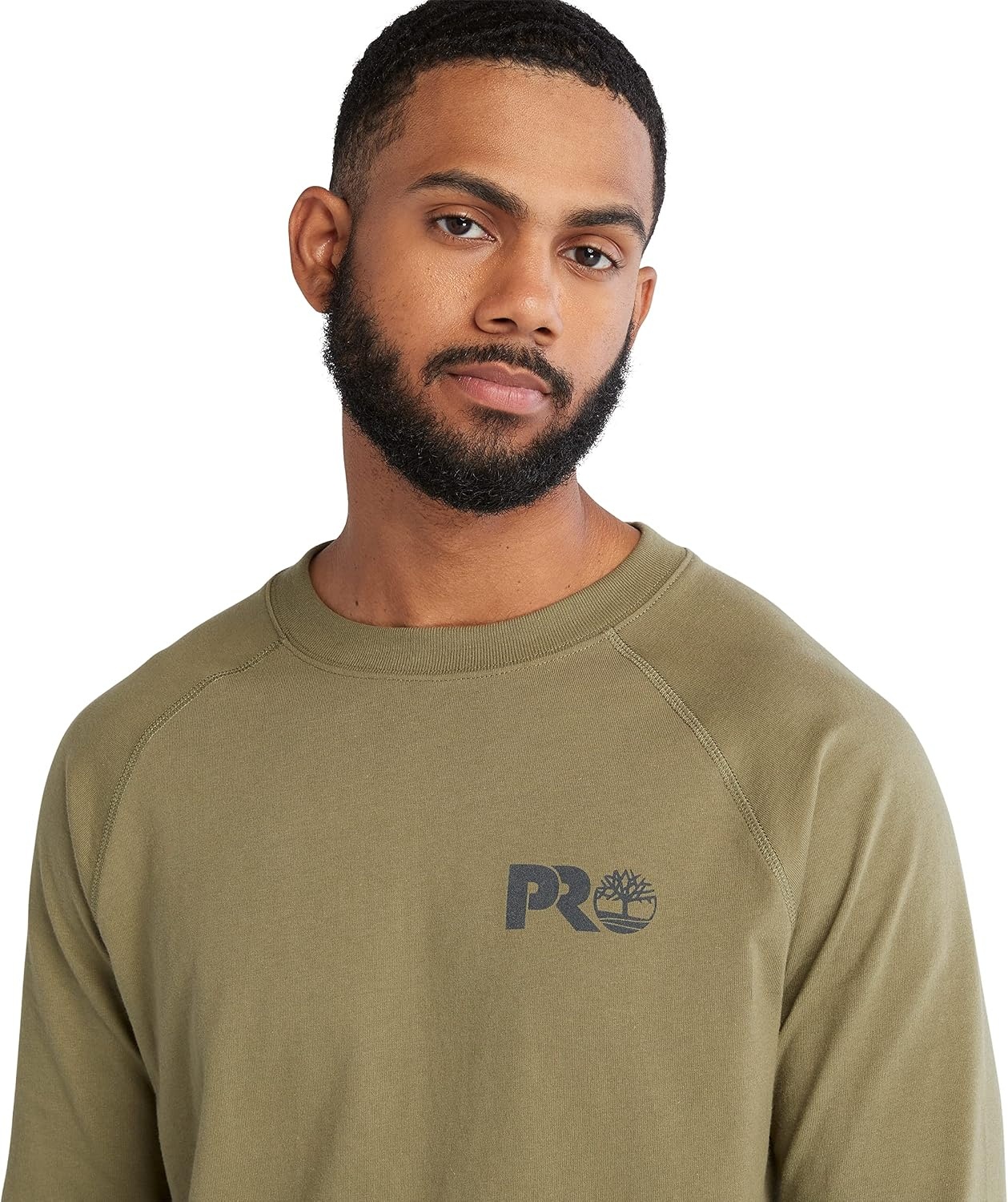 Timberland PRO Men’s Core Refelctive Pro Logo Long-Sleeve T-Shirt(Burnt Olive)