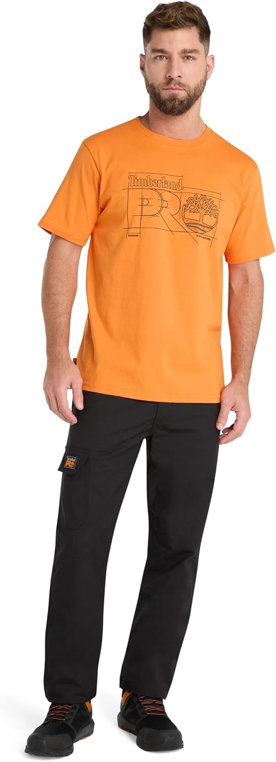Timberland PRO Men’s Innovation Blueprint Short-Sleeve T-Shirt(Pro Orange)