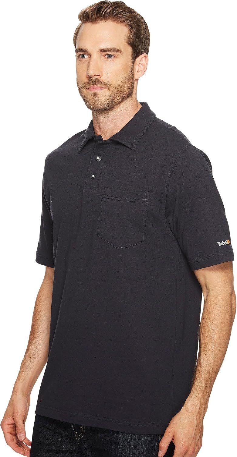 Timberland PRO Men’s Base Plate Blended Short-Sleeve Polo(Dark Navy)