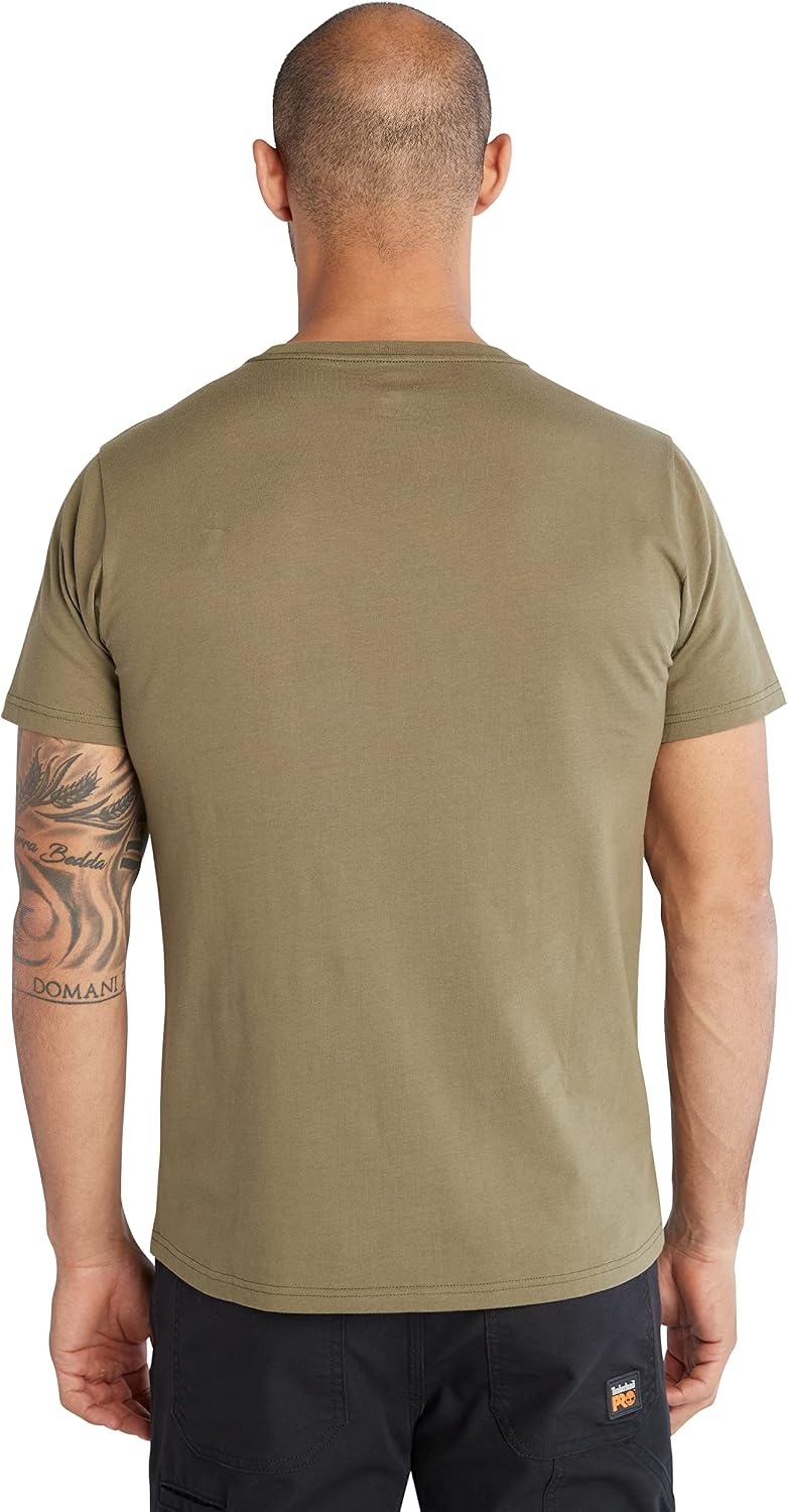 Timberland PRO Men’s Core Chest Logo Short-Sleeve T-Shirt(Burnt Olive)