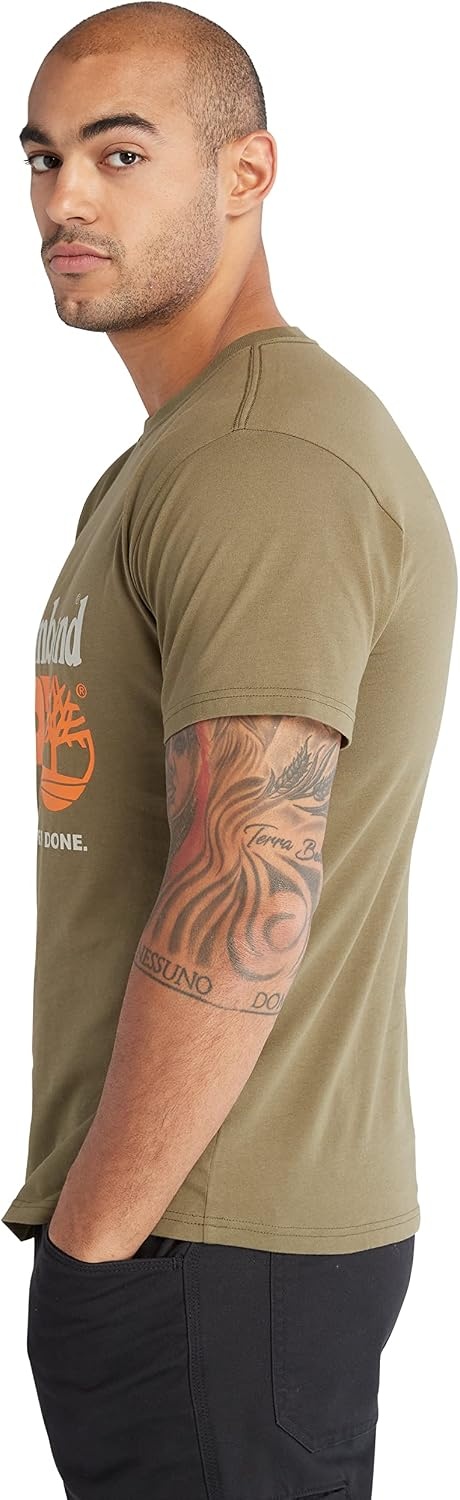Timberland PRO Men’s Core Chest Logo Short-Sleeve T-Shirt(Burnt Olive)