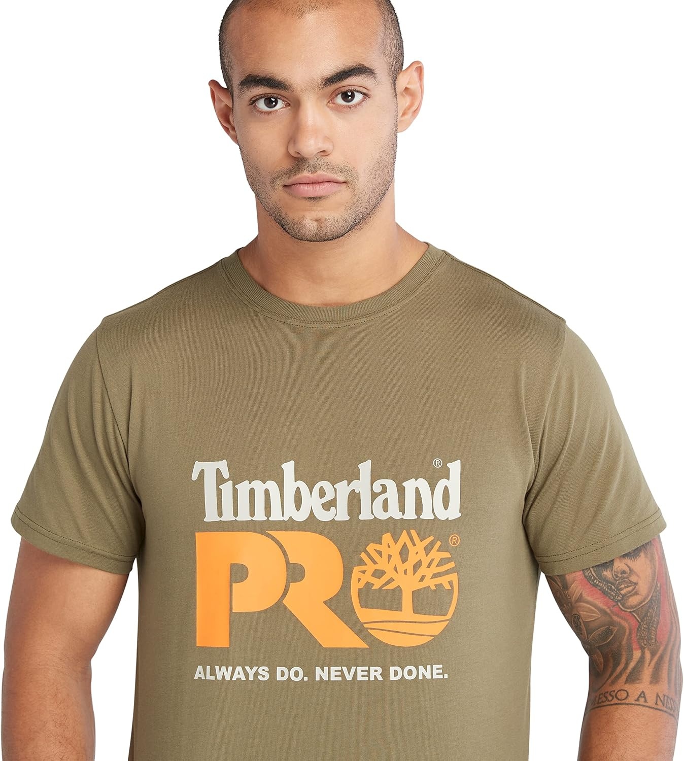 Timberland PRO Men’s Core Chest Logo Short-Sleeve T-Shirt(Burnt Olive)
