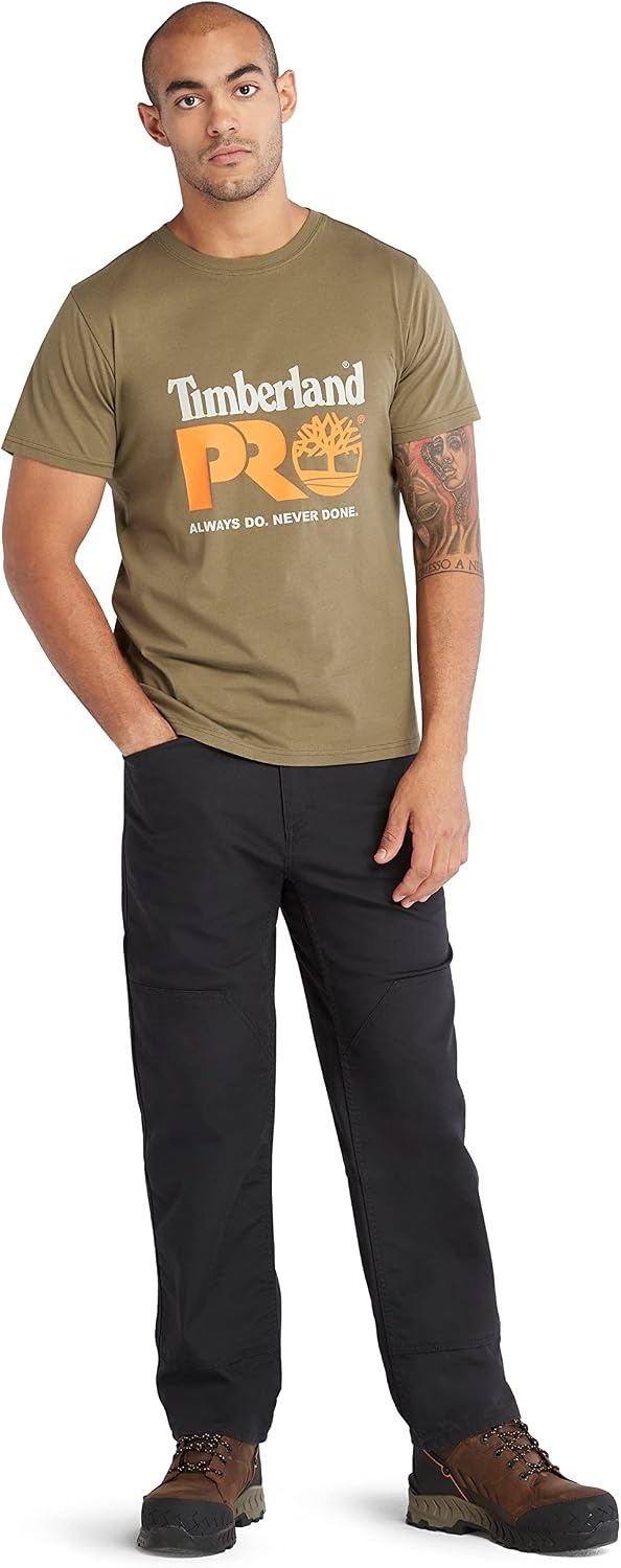Timberland PRO Men’s Core Chest Logo Short-Sleeve T-Shirt(Burnt Olive)