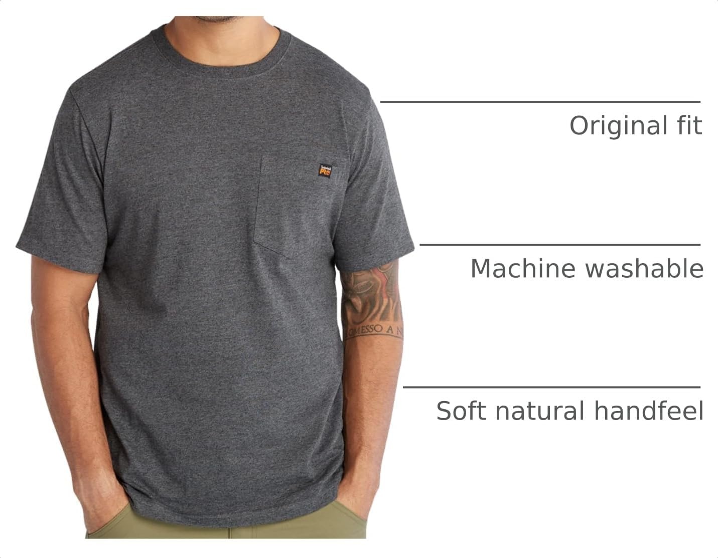 Timberland PRO Core Pocket Short Sleeve T-Shirt(Deepest Grey Heather)