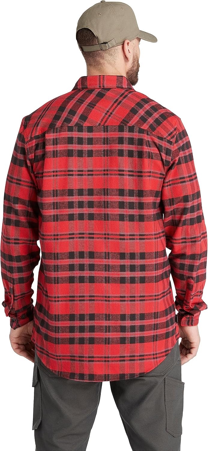 Timberland PRO Men’s Woodfort Mid-Weight Flannel Shirt 2.0(Chili Pepper Yd)