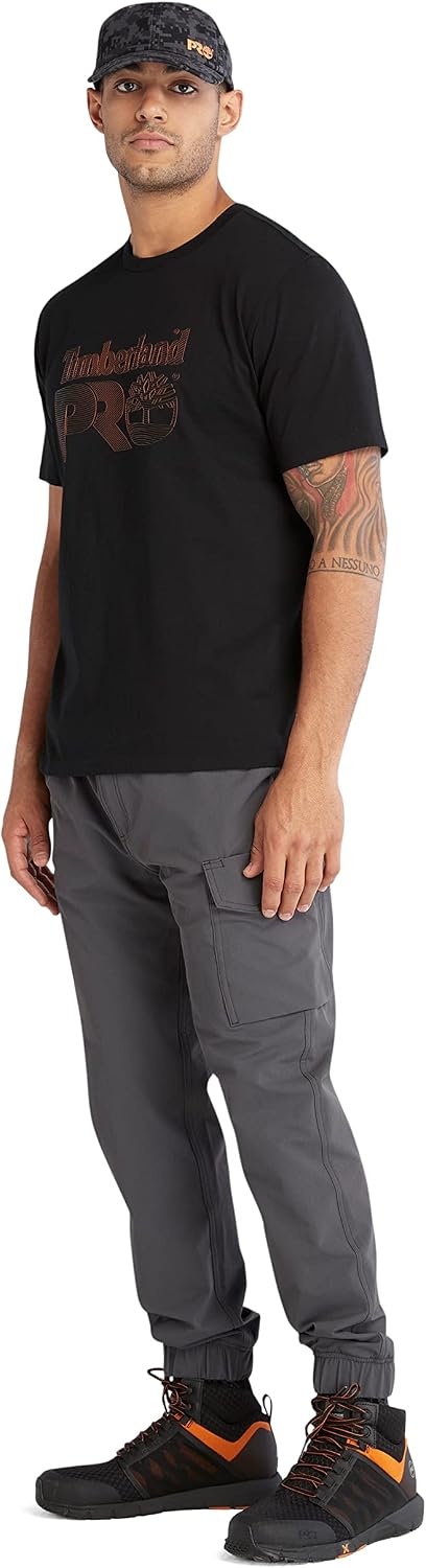 Timberland PRO Men’s Core Textured Graphic Short-Sleeve T-Shirt(Black)