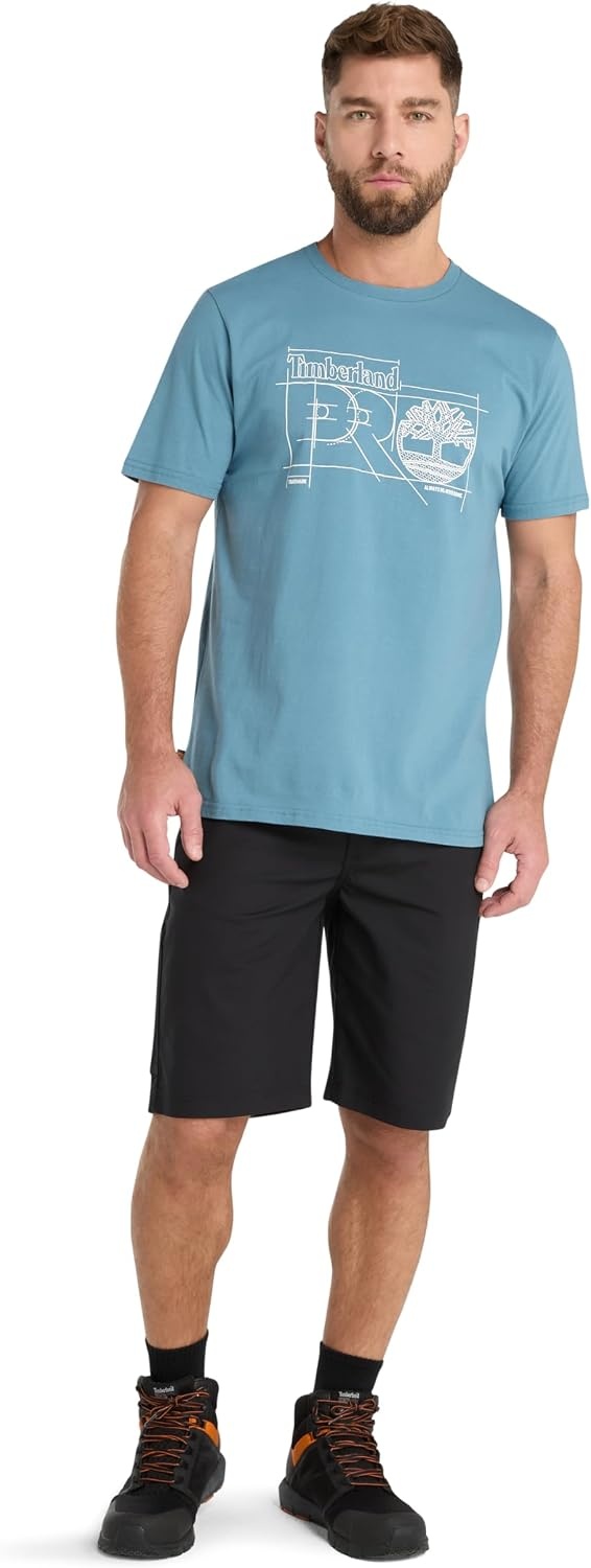 Timberland PRO Men’s Innovation Blueprint Short-Sleeve T-Shirt(Bluestone)