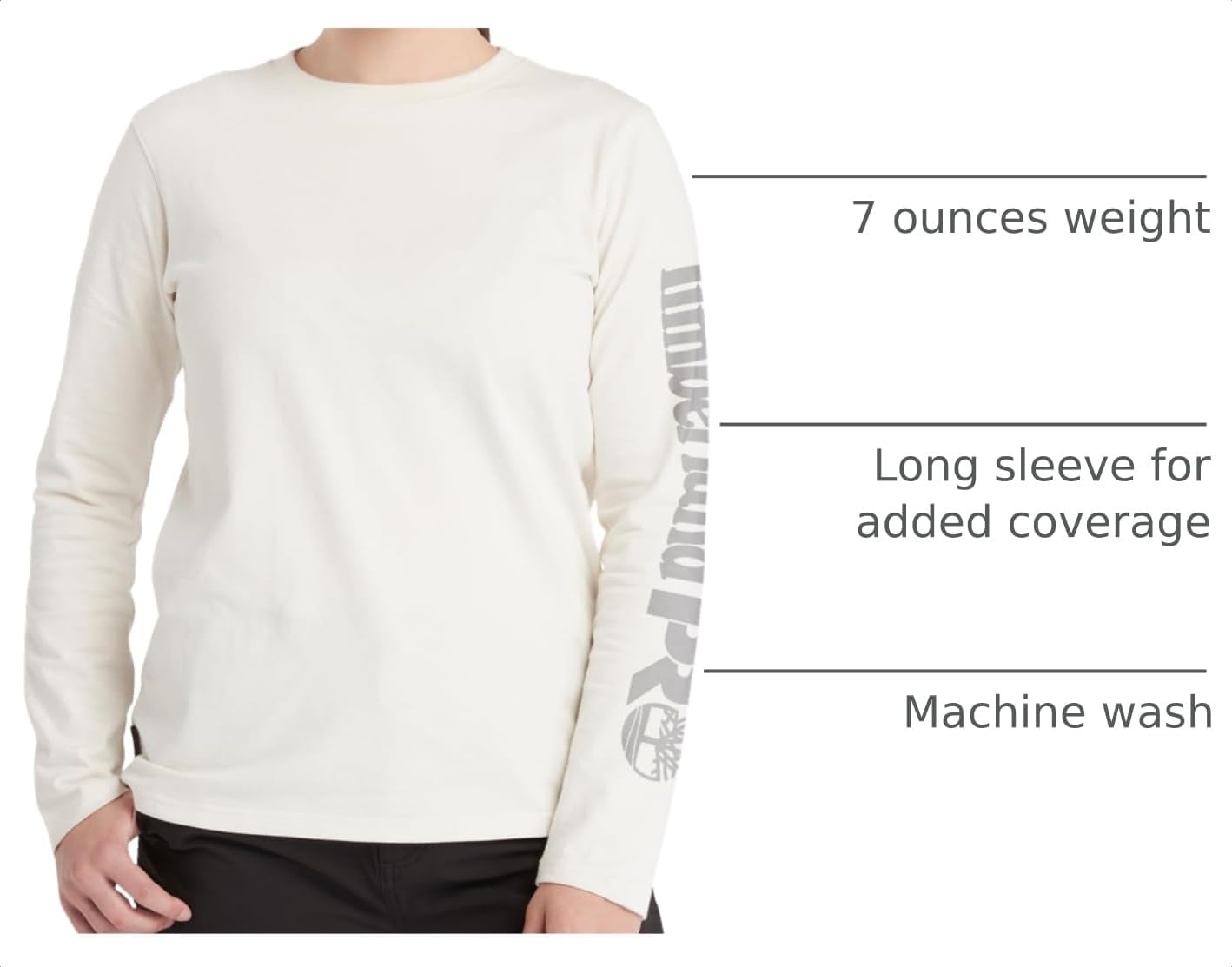 Timberland PRO Women’s Core Long Sleeve T-Shirt(Vintage White)