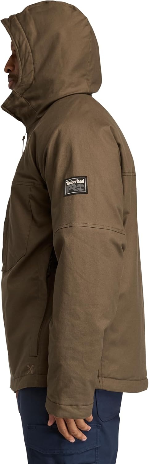 Timberland PRO Men’s Gritman Flex Canvas Hooded Jacket(Dark Earth)