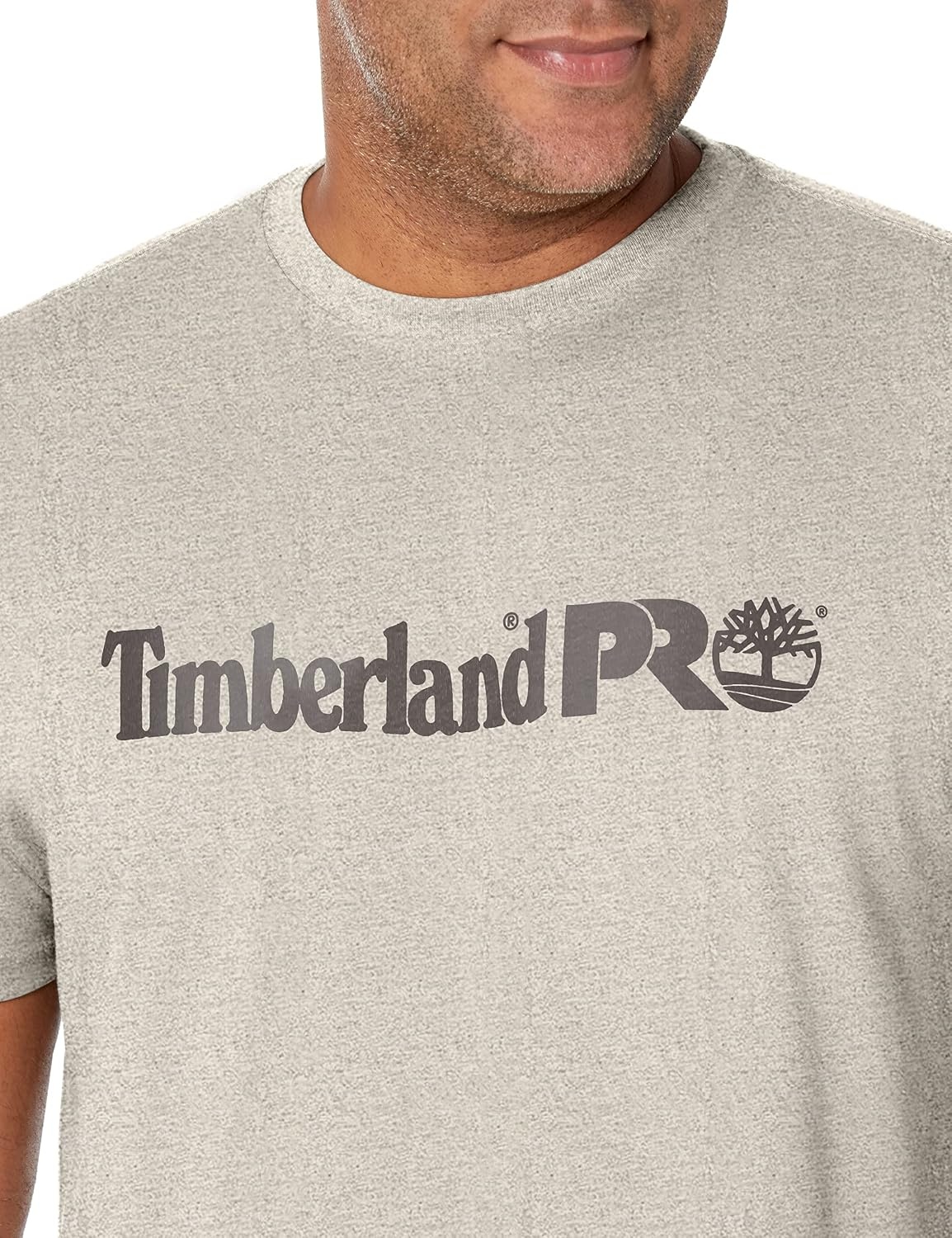 Timberland PRO Base Plate Short Sleeve T-Shirt with Logo(Light Grey Heather)