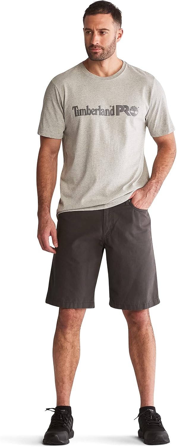 Timberland PRO Base Plate Short Sleeve T-Shirt with Logo(Light Grey Heather)