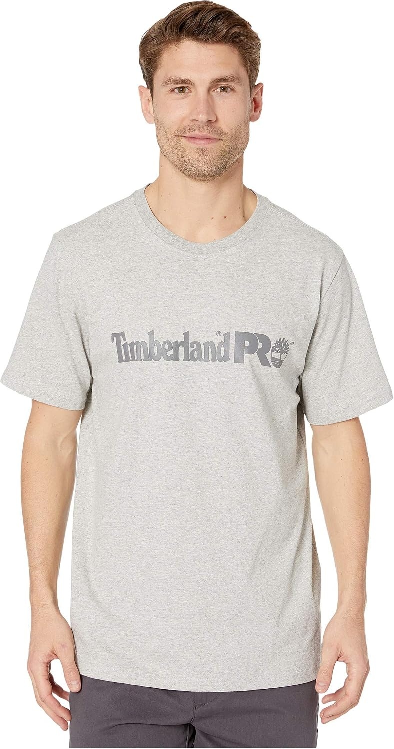 Timberland PRO Base Plate Short Sleeve T-Shirt with Logo(Light Grey Heather)