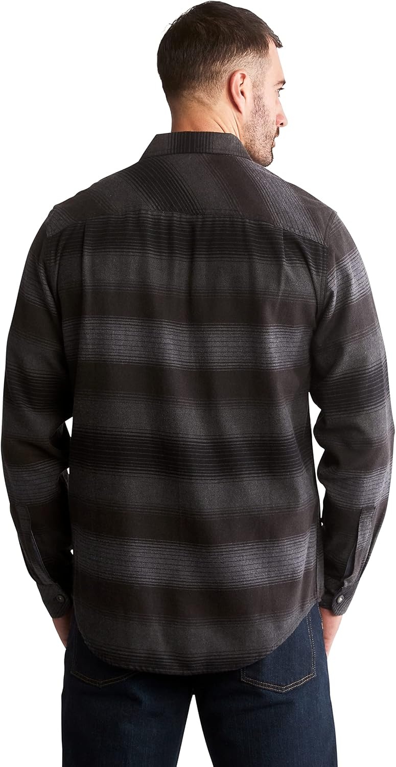 Timberland PRO Woodfort Mid-Weight Flannel Work Shirt(Kittery Stripe Black)