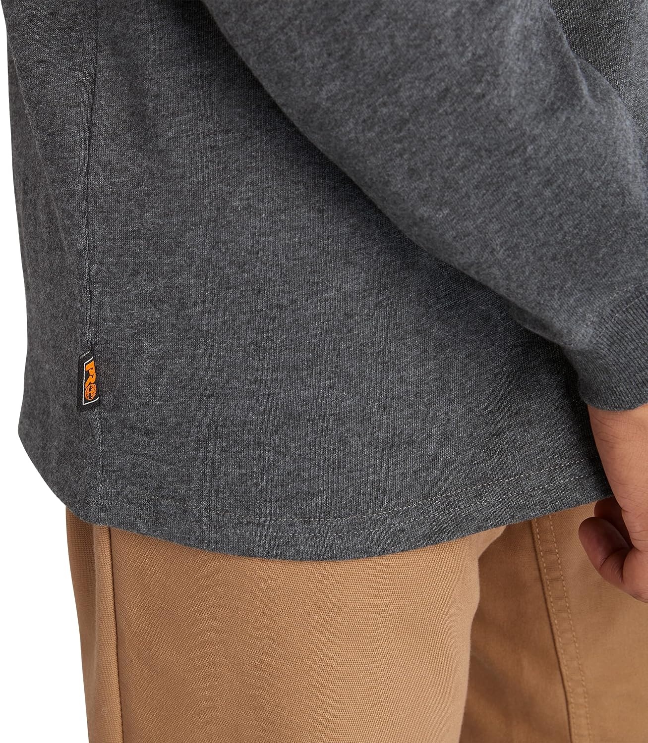 Timberland PRO Men’s Core Logo Long-Sleeve T-Shirt(Deepest Grey Heather)