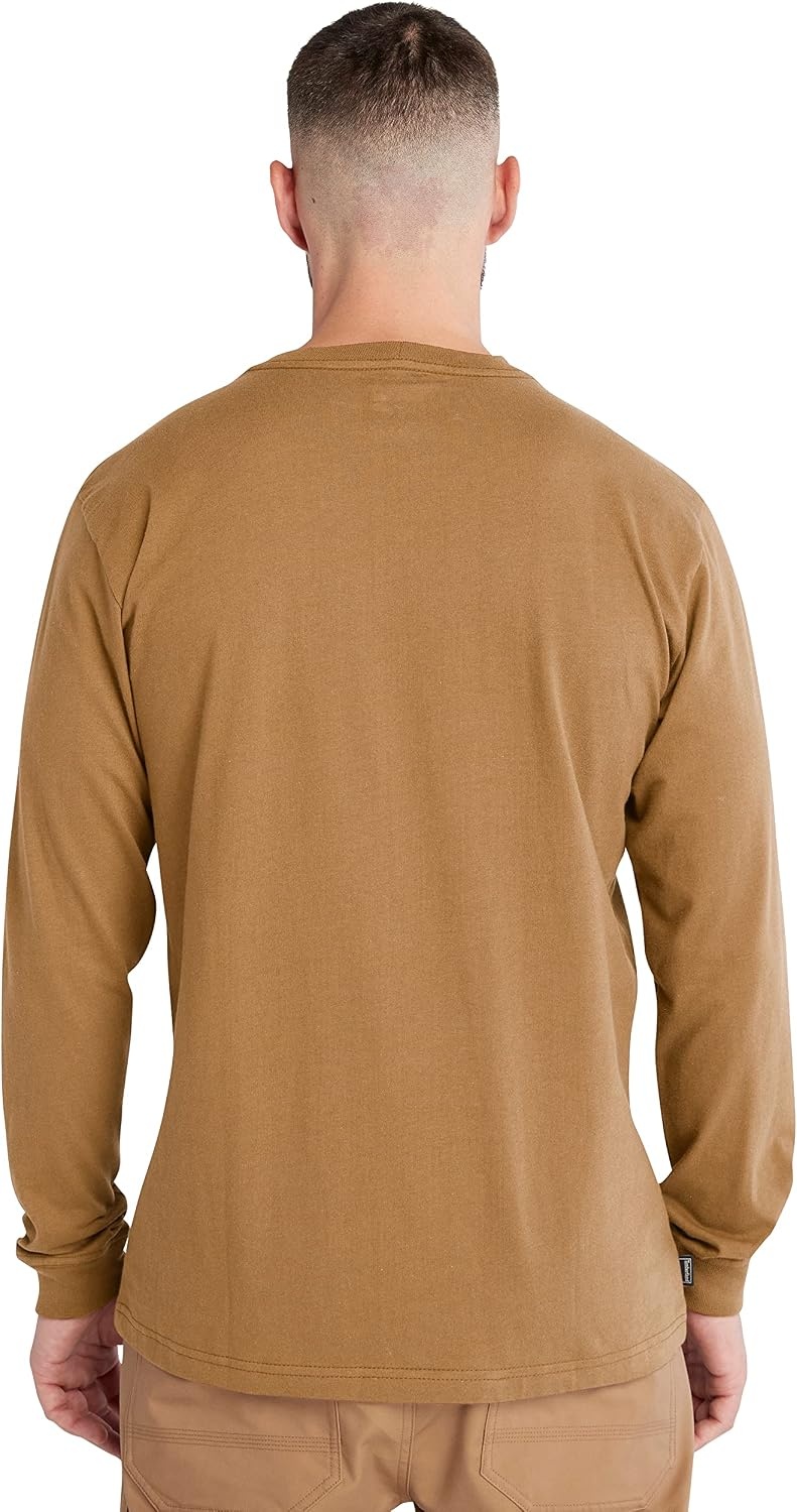 Timberland PRO Men’s Core Logo Long-Sleeve T-Shirt(Dark Wheat)
