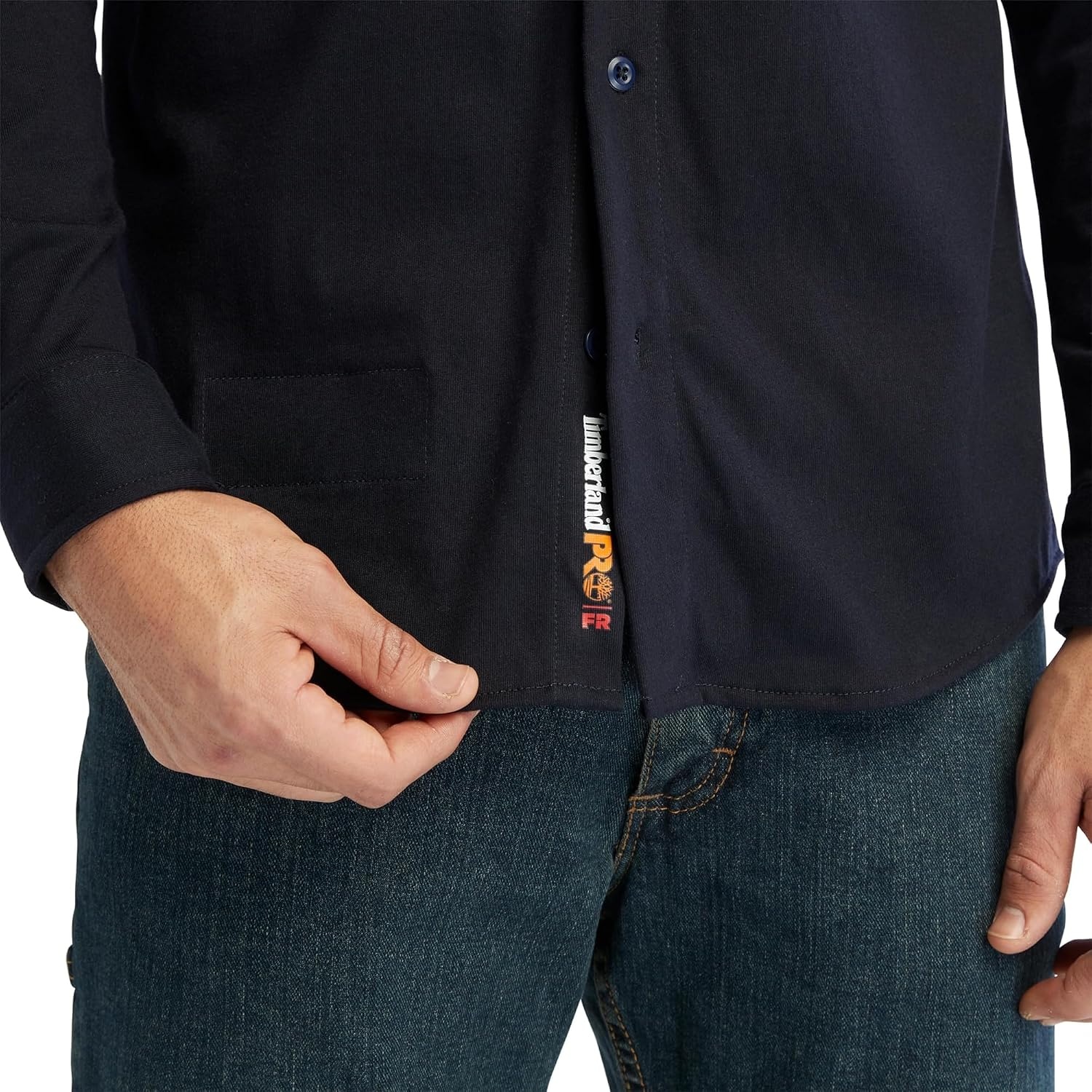 Timberland PRO FR Cotton Core Button Front Shirt(Navy 1)