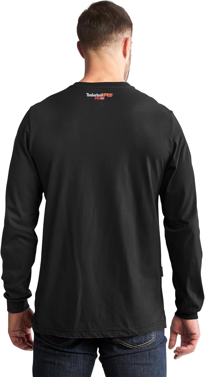 Timberland PRO FR Cotton Core Long Sleeve Henley with Pocket(Black)