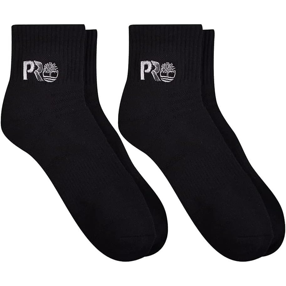 Timberland PRO 2-Pack Half Cushion Quarter Boot Socks(Black Heather)