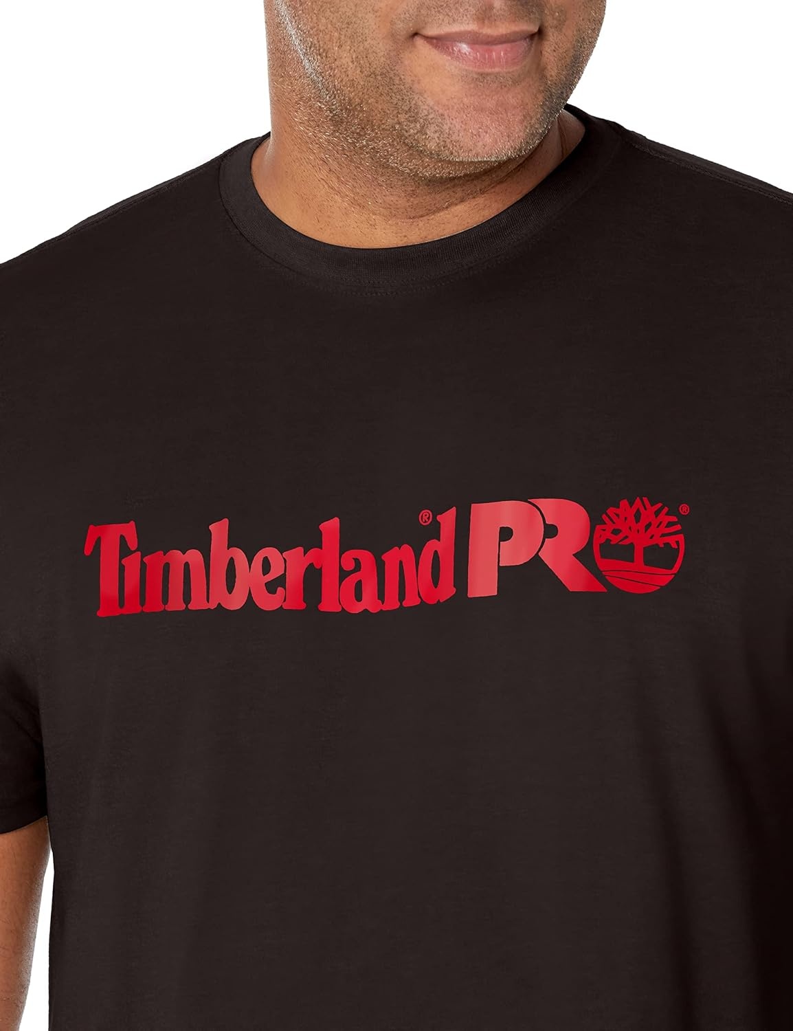 Timberland PRO Base Plate Short Sleeve T-Shirt with Logo(Black/Classic Red)
