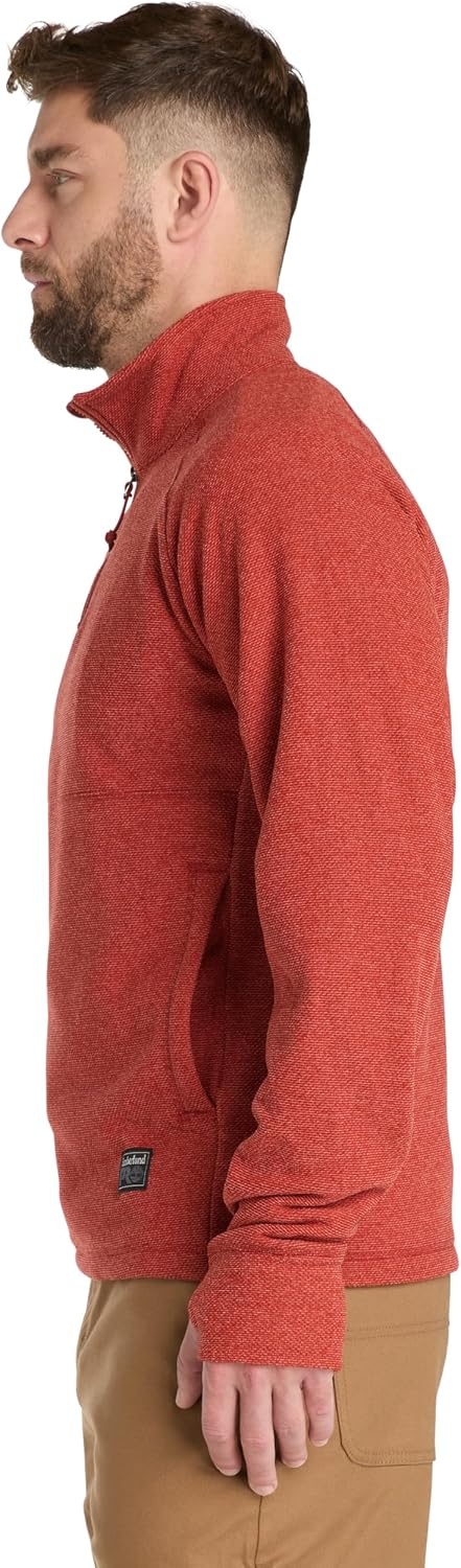 Timberland PRO Men’s Irvine 1/4-zip Waffle Fleece(Cinnabar Heather)