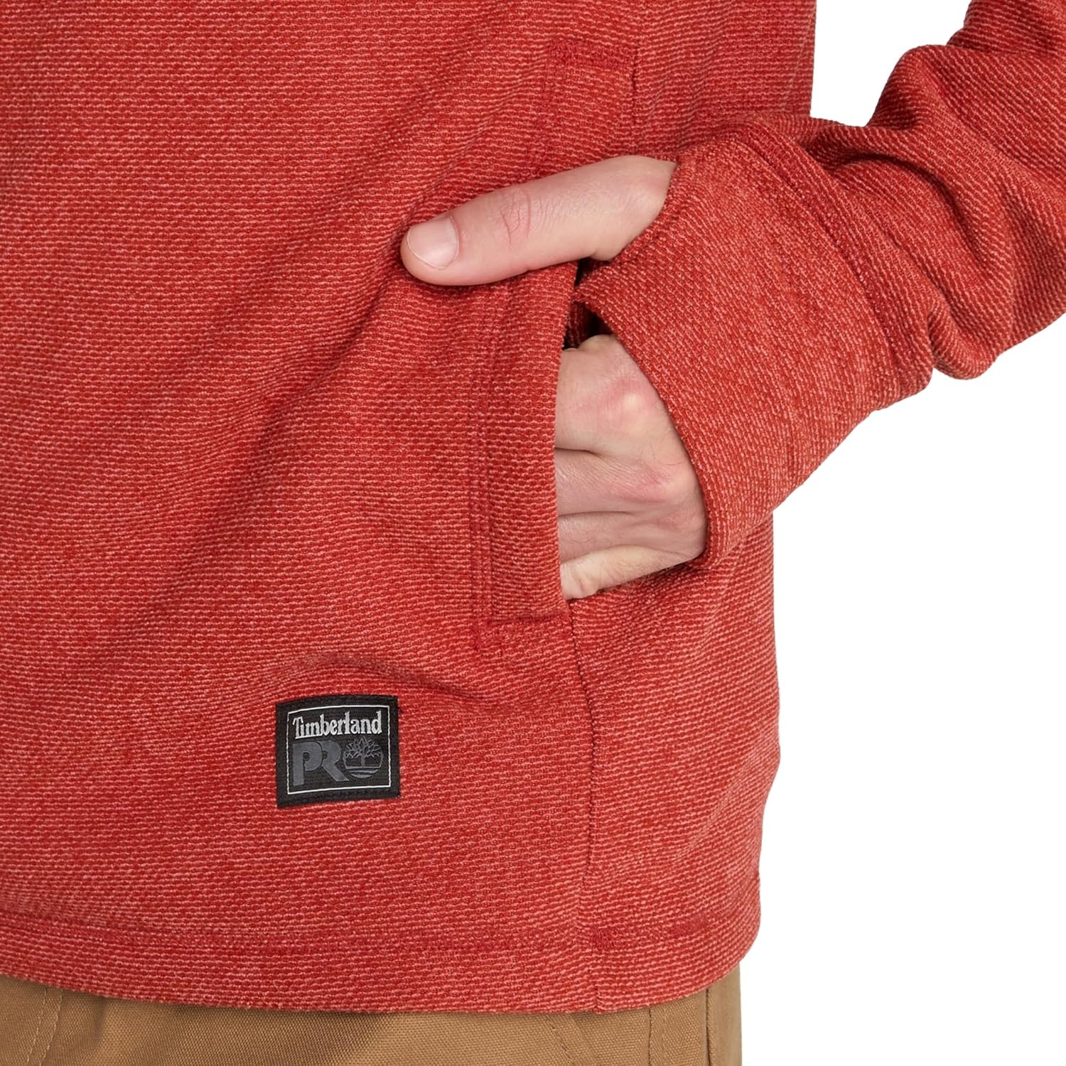 Timberland PRO Men’s Irvine 1/4-zip Waffle Fleece(Cinnabar Heather)