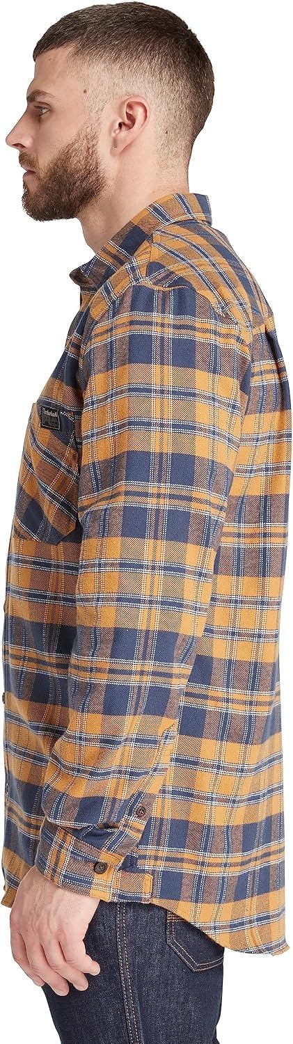 Timberland PRO Men’s Woodfort Mid-Weight Flannel Shirt 2.0(Wheat Boot Yd)