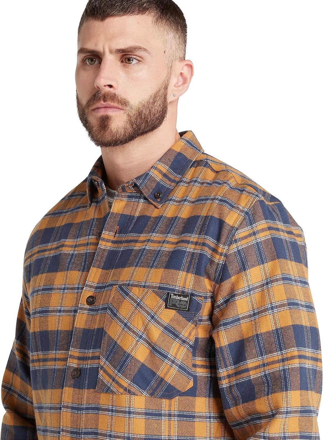 Timberland PRO Men’s Woodfort Mid-Weight Flannel Shirt 2.0(Wheat Boot Yd)