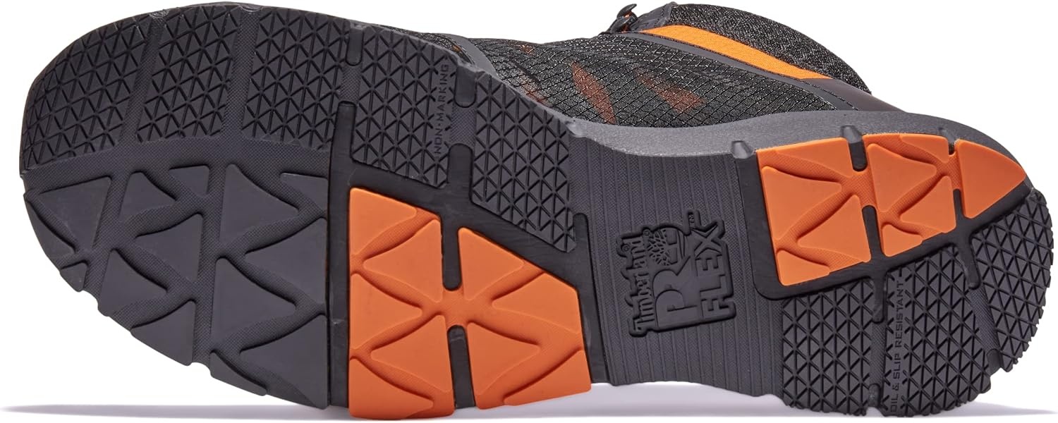 Timberland PRO Men’s Radius Mid Composite Safety Toe(Black/Orange-2024 New)