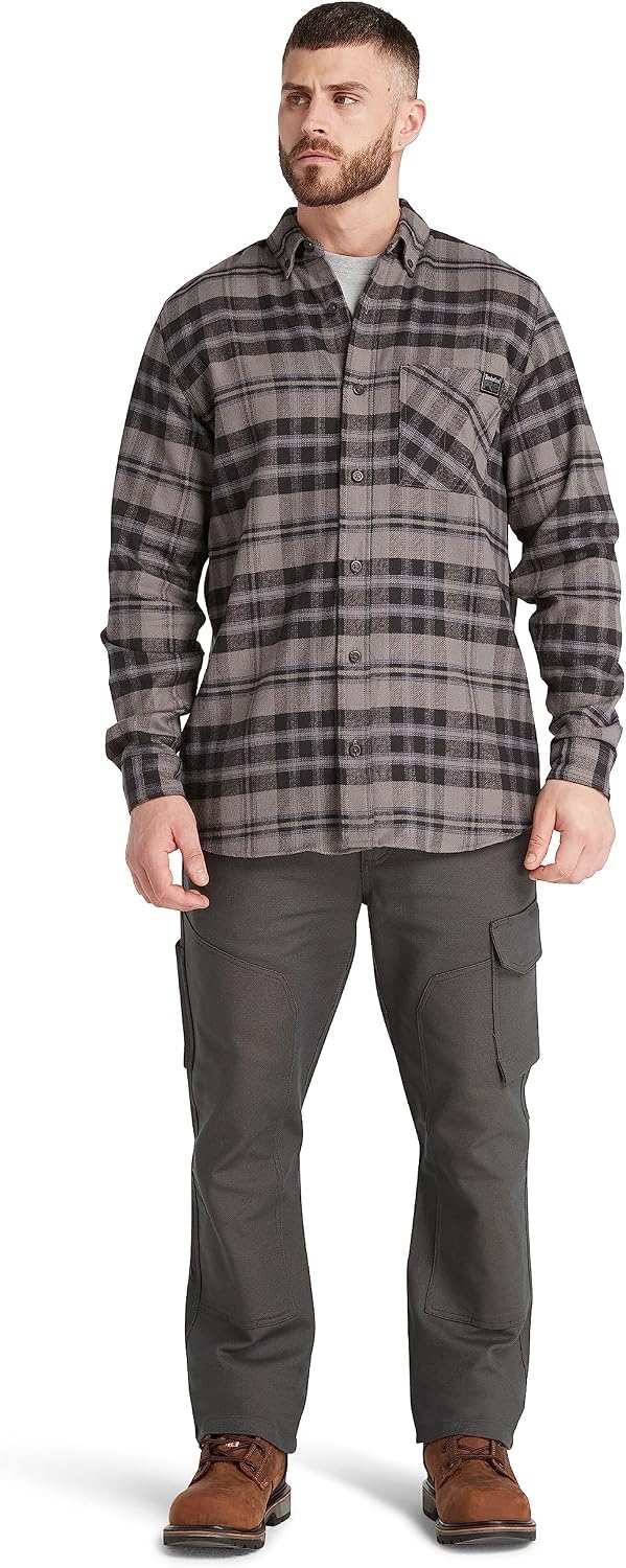 Timberland PRO Men’s Woodfort Mid-Weight Flannel Shirt 2.0(Tornado Yd)