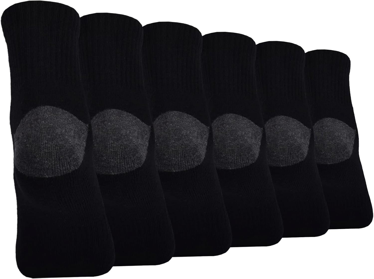 Timberland PRO mens 6-pack Performance Quarter Length Socks(Black)