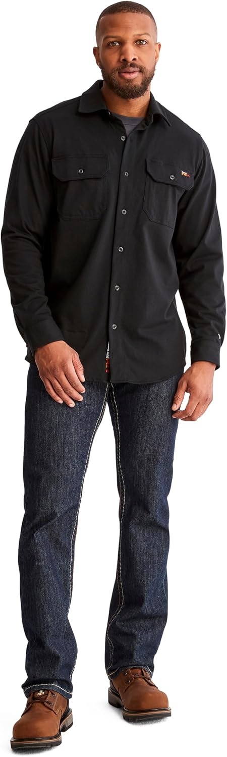 Timberland PRO FR Cotton Core Button Front Shirt(Black)