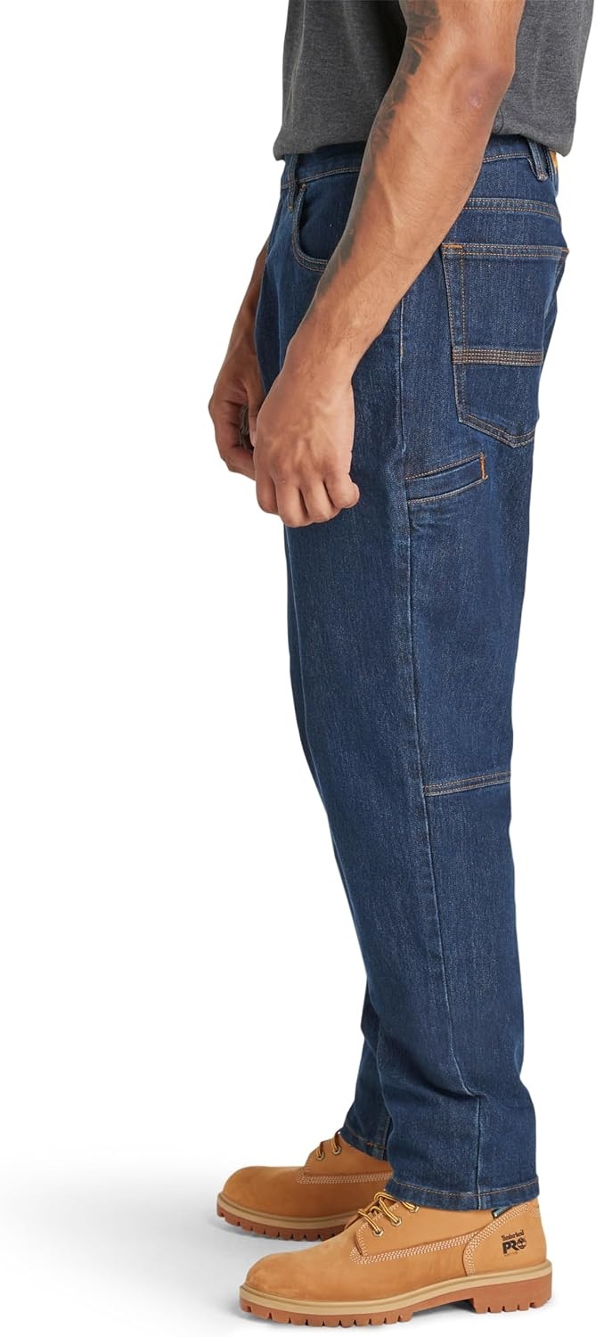 Timberland PRO Men’s Ballast Athletic Fit Flex Carpenter Jeans(Dark Wash)